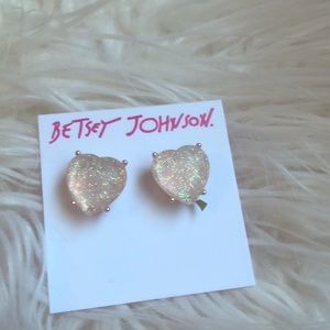 Betsey Johnson hear studs NWT